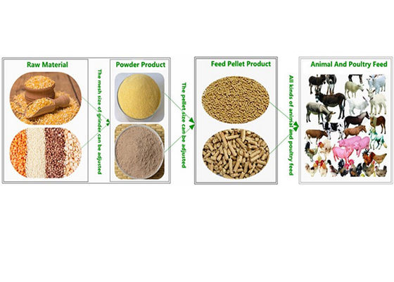 পশু গবাদি পশু ঘোড়া ভেড়া খাদ্য প্রক্রিয়াকরণ মেশিন স্টেইনলেস স্টীল # 304 উপাদান